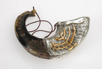Menorah Silver Plated Rams Anointed Horn Shofar