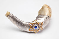 Star of David Silver Plated Rams Horn Shofar