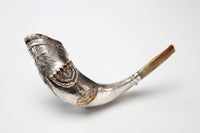 Menorah Silver Plated Rams Horn Shofar