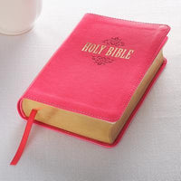 KJV Large Print Compact Pink Red Letters