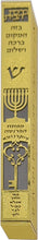 20cm Gold Mezuzah with Lacing Silver