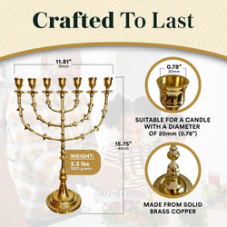 40cm Living Branch Brass Menorah