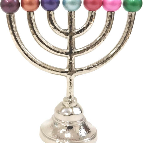 16cm Classic Hammered & Anodized Menorah