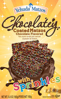 Yehuda Chocolate Matzos covered with Sprinkles Squares Kosher for Passover