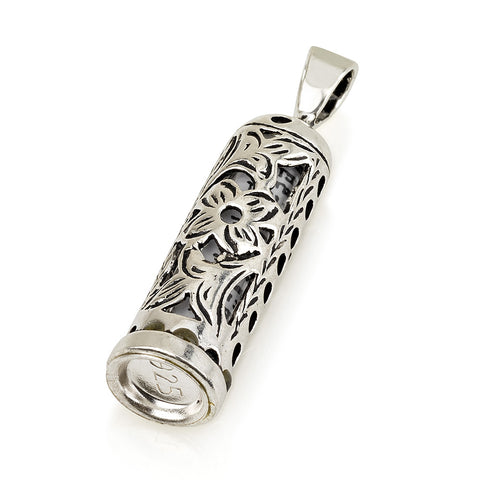 Mezuzah Pendant with Flower