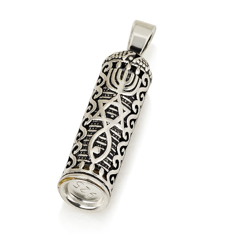Mezuzah Pendant with Messianic symbol