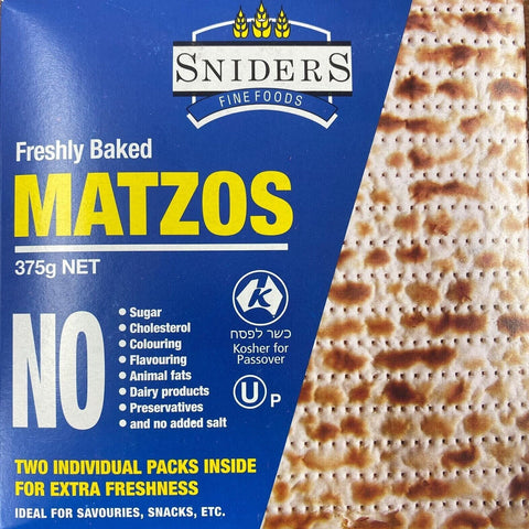 Snider's Matzos Kosher for Passover