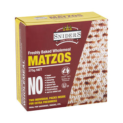 Snider's Wholemeal Matzos Kosher for Passover